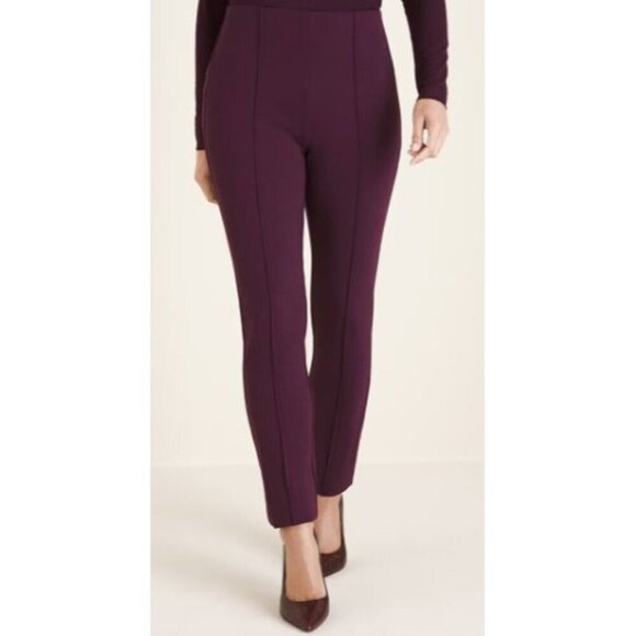 Chico's Women's So Slimming Juliet Straight Leg Purple Pull on Pants Size 16 3R - Picture 1 of 12
